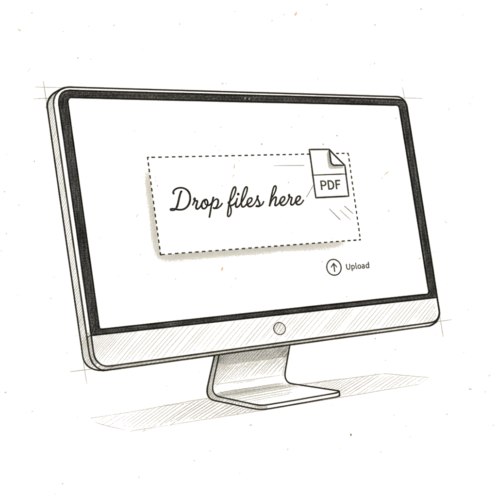 Upload: a PDF being dropped into GSD